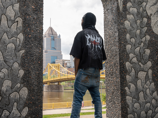 Oversized Crop Distressed Cross T