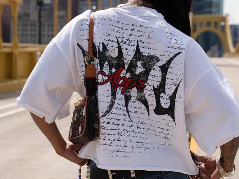 Oversized Crop Distressed Cross T
